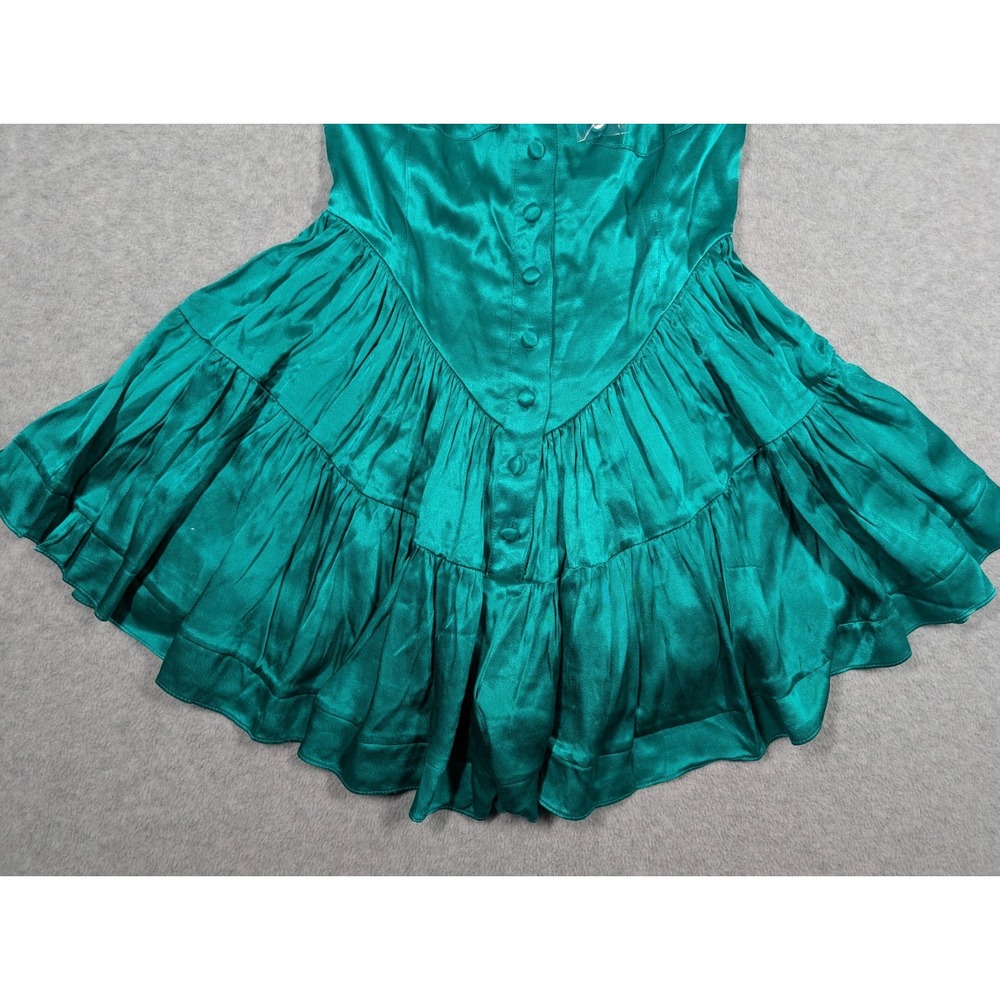 Vanessa Mooney Women Romper XS NWT Elisabeth Satin Mini Dress Victorian Fairy - Picture 5 of 15